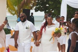 Couple Walks down the aisle