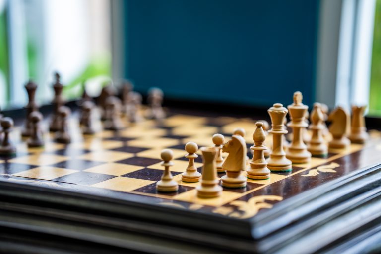 Close up of chess board